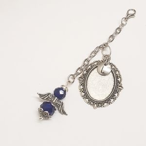 Hand Crafted Guardian Angel & Photo Frame Initial Letter Memorial Charm Keepsake